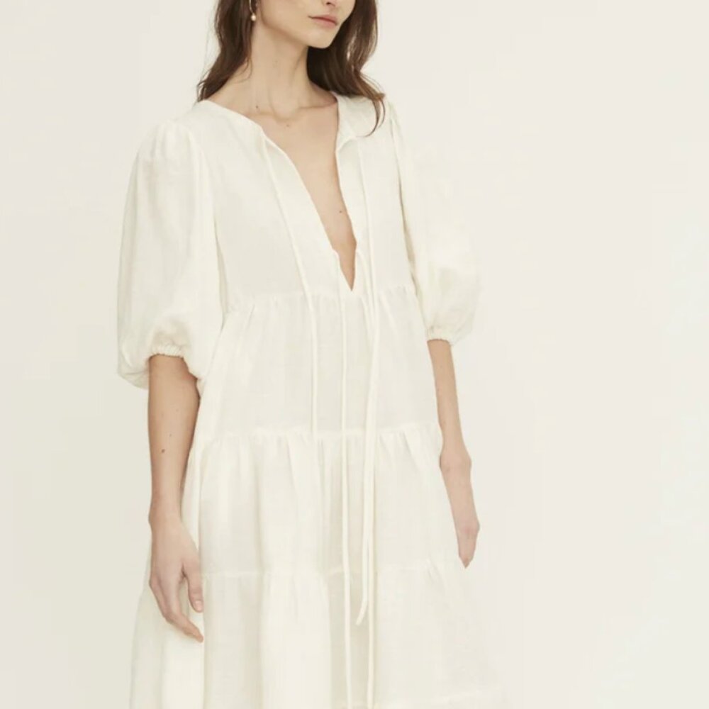FIL DE VIE MEDINA DRESS IN CREAM - SIZE LARGE